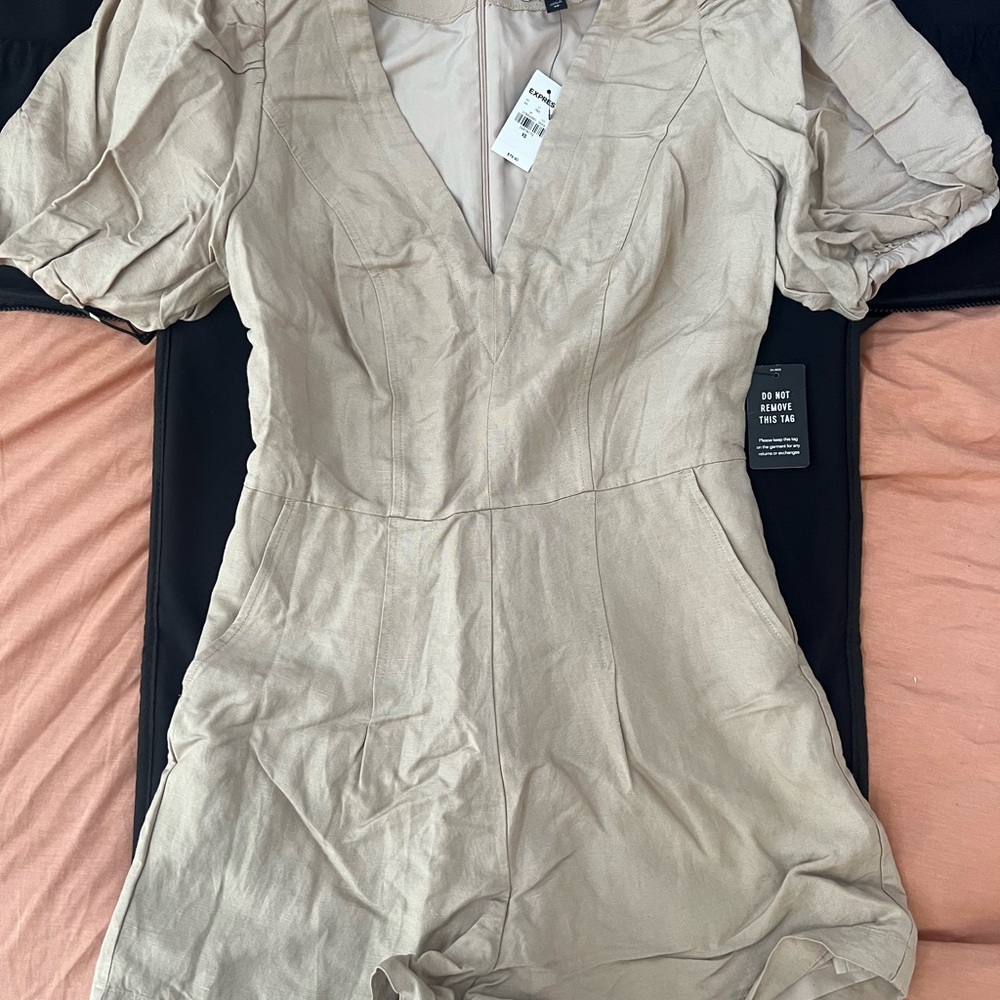 Express linen blend romper